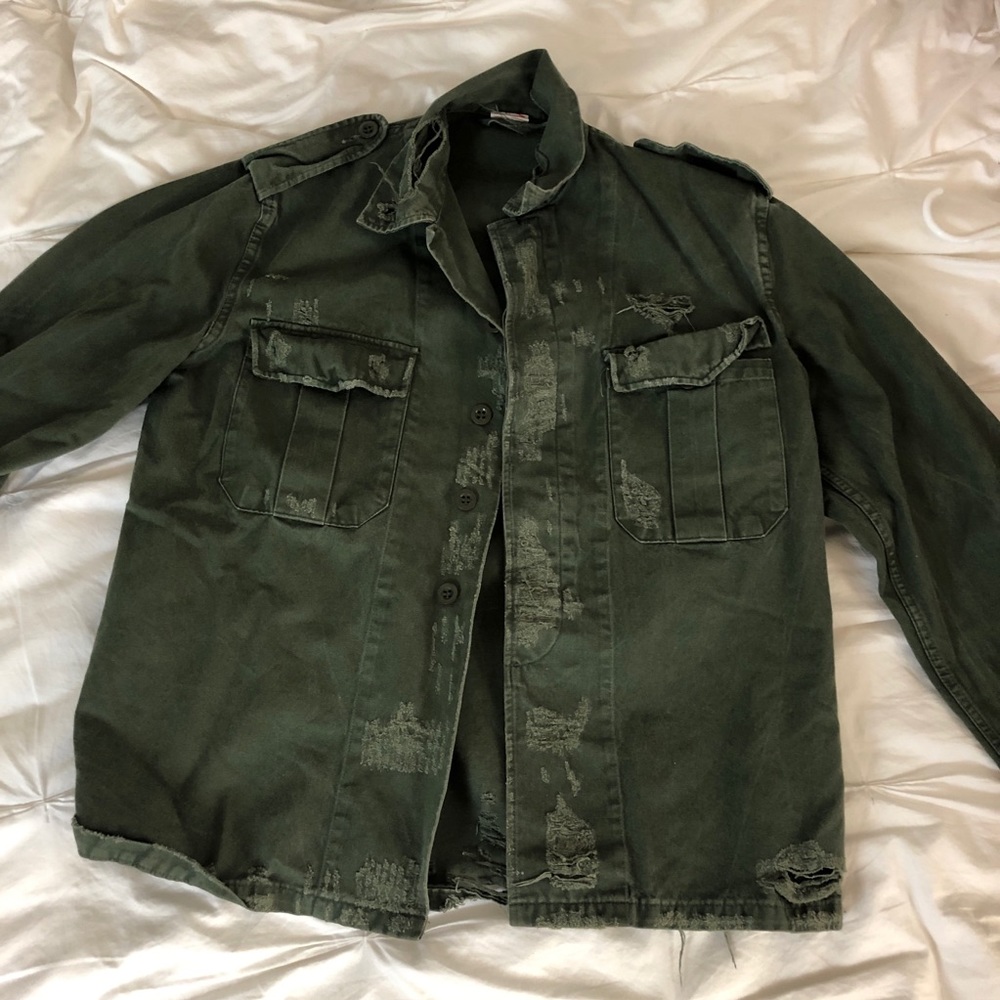 Forest green denim jacket LF